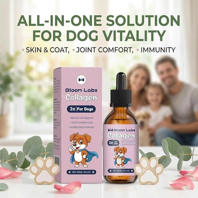 Bloom Collagen for Dogs,Bloom Triple Collagen for Dogs, Support for Skin, Coat, HIPS & Gut Health,2 fl.oz (2pcs)