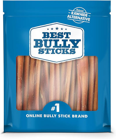 Best Bully Sticks 6 Inch Odor-Free Bully Sticks - 20 Count (Pack of 1) - Bulk Bag, Odorless Natural Grass-Fed Beef, Easily Digestible, No Grain or Rawhide, Ideal for Big Breeds