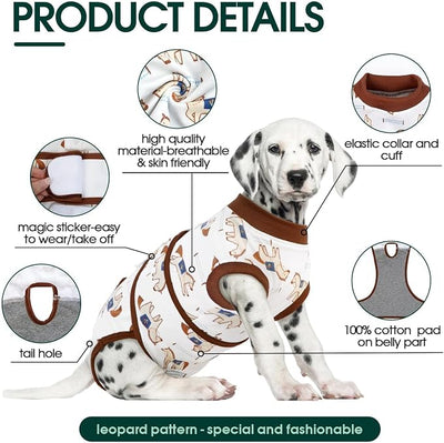 Kuoser Dog Recovery Suit for Post-Surgery Care, Spay Neuter Bodysuit for Female & Male Dogs, Anti-Licking Surgical Onesie, Snug Fit for Abdominal Wound Protection & Skin Healing, BrownPony XL