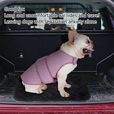 Dog Anxiety Vest Calming Jacket for Small Medium Large Dogs, Dog Shirt Wrap for Indoor Outdoor Fireworks, Thunder, Travel, Separation, Purpink, Large