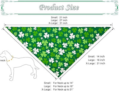 St. Patrick's Day Dog Bandanas 2PCS-Small,Irish Shamrock Design Scarves, Holiday Costumes,Pet Scarves for Boys and Girls,Dog Outfit Gifts for Small Dogs and Cats(Green)