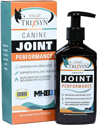 TRIXSYN - Canine Performance Hip and Joint Supplement for Dogs, 6 fl oz - Hyaluronic Acid Liquid HA with Patented MHB3 Formula to Support Joint Mobility & Recovery - 72 Day Supply