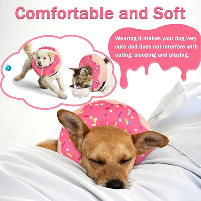 Inflatable Cone Collar for Large Medium Small Dogs, Soft Adjustable Recovery Collar for Dogs Cats,Dog Cone Neck Donut Alternative After Surgery(Pink,Medium+