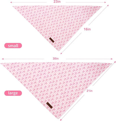 Bow Dog Bandana - Soft Pink Girly Dog Neck Scarf, Cute Spring Pet Bib for Puppy Kitten, Sweet Photo Dogs Cats Prop for Daily Use Parties & Pet Photography S