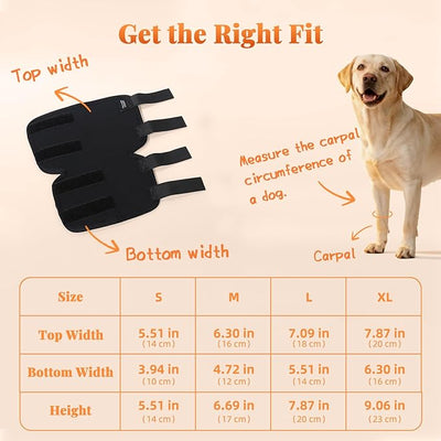Petanims 2 Packs Dog Front Leg Brace for Remission Hyperextension - Wrist Support for Sprain, Arthritis & Injury Recovery - Adjustable Non-Slip Dog Leg Wrap, Fits Left or Right, Large