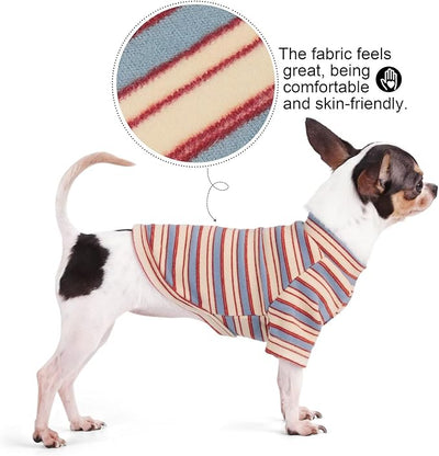 Stylish Striped Block Dog Shirt, Comfortable, Breathable, and Wrinkle-Resistant. Perfect Apparel for Small, Medium, & Large Dogs, a Must-Have for Pet Lovers XS