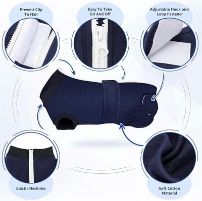 SlowTon Dog Surgery Recovery Suit - Zipper On Dog Onesies After Surgery for Female Male Dogs, Abdominal Wounds Bandages Cone/E-Collar Alternative Dogs Surgical Body Suit (Dark Blue,4XL)