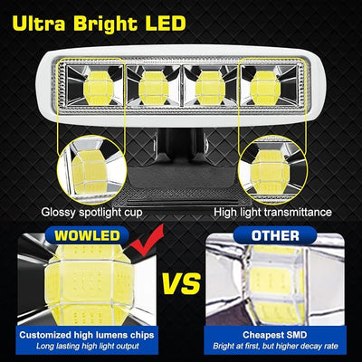 WFPOWER Clip On Spot Light for Boat, 6.3 Inch White Boat Spotlight Marine LED Waterproof Lights for Night Fishing, Spotlight for Kayak Bass Jon Fishing T-top Deck Docking Spreader Truck RV 12V