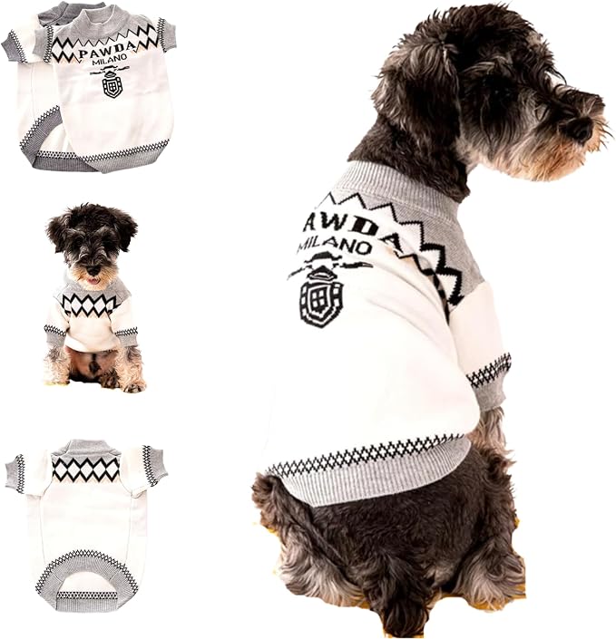 Everything Chic Luxury Dog Sweater – Soft Knit Designer Pet Outfit for Small Dogs & Puppies, XS–L, Stylish Warm Clothing for Yorkies, Chihuahuas, Dachshunds, Maltese, French Bulldog