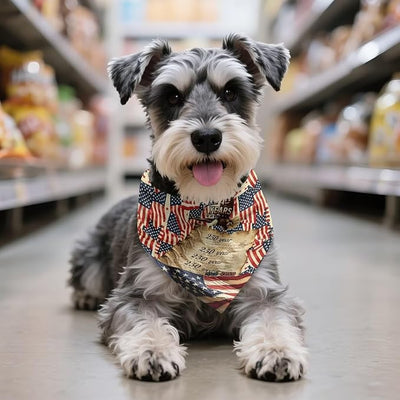 KEIAHUAN 250 Years American Flag Dog Bandana Dog Triangle Bibs Soft and Breathable Holiday Scarf Accessories Reversible Bandana