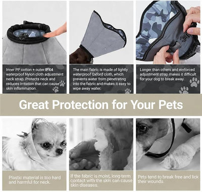 Dog Cone Collar for Dogs After Surgery Extra Long, Adjustable Comfy Dog Elizabethan Pet Collar Cone for Large Dogs Anti-Lick Protective Wound (Camouflage, 2XL)