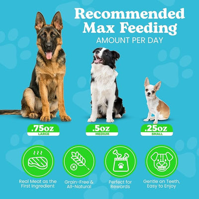 Classic Venison Bites, Soft Jerky Treats for Dogs, Grain-Free & All-Natural, Ideal for Training, Portioning, and High-Value Rewards for All Breeds & Ages - 3.5 Ounce Pouch