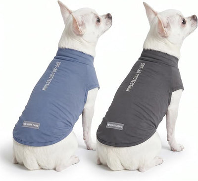 Spark Paws Sunblock Dog T-Shirt, SPF30 Protection, Lightweight Breathable Quick Dry for Dogs with Sensitive Skin - Navy Blue & Dark Grey (Set of 2) - Size M