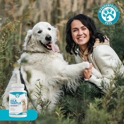 Wanderfound Pets Milk Thistle for Dogs – Tasty Salmon & Bacon Flavored Natural Liver Support for Pets – Kidney Cleanse Detox & Repair Formula Manufactured in the USA – 100 Chewable Tablets