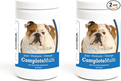 Healthy Breeds Bulldog All in One Multivitamin Soft Chew 90 Count (Pack of 2)