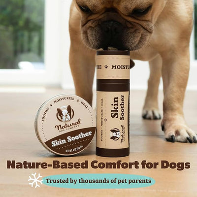 Natural Dog Company Skin Soother Bundle, Includes 2oz Tin + 0.15oz Stick, All Natural Healing Balm for Dogs, Relieves Dry, Itchy Skin, Treats Skin Irritations, Wounds, Hot Spots, Dermatitis