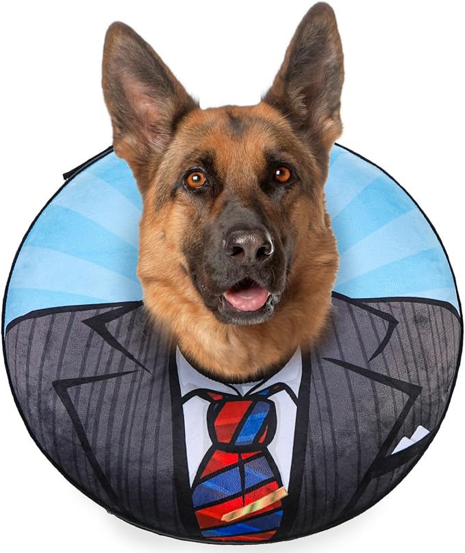 BEAUTYZOO Dog Cone Alternative After Surgery for Large Medium Small Dogs, Soft Inflatable Cone Collar for Dogs Cats, Dog Neck Donut E Collar Pet Recovery Collars to Stop Licking,Black XL