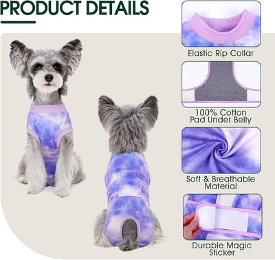 Kuoser Recovery Suit for Dogs, Adjustable Female Spay Dog Surgery Suit, Pet Surgical Shirt Male Neuter Anti Licking Abdominal Wounds Puppy Onesie Bodysuit, Alternative to Doggie Cone After Surgery