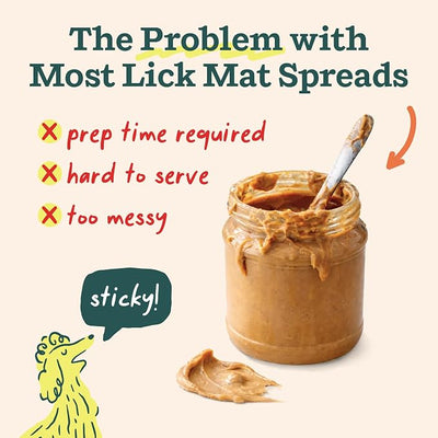 WOOF LickWells Doggy Dental - Teeth Cleaning Supplement and Breath Freshener for The FlipMat and LickMat - Postbiotic Squeezable Dog Treats to Support Oral Health for Dogs - 12 oz PB & Kelp Flavor.