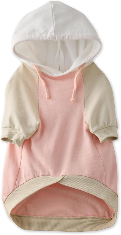 Pet Passion Rocky – The Original Lightweight Hooded Tee 100% Organic Cotton Dog Hoodie Pet Coat Sweater for All Sized Dogs, Pink Color Block, X-Small (5-12 lbs)