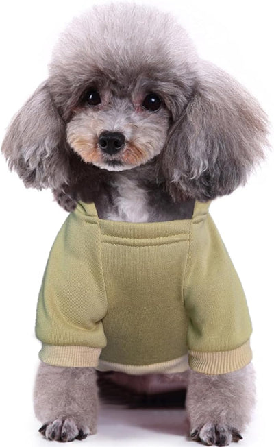 Jecikelon Print Dog Hoodies for Small Dogs, Soft Fleece Puppy Clothes for Pet Cat, Warm Winter Outfits Cold Weather Coats, Cute Sweatshirt Puppies Costume (Khaki, Small)