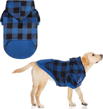 KOOLTAIL Plaid Dog Hoodie Pet Clothes Sweaters with Hat