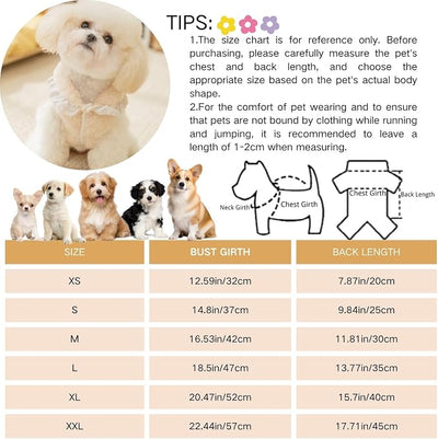 Lace Bow Decoration Puppy Coats Fleece Winter Dog Shirts for Small Medium Dogs Chihuahua Yorkie Teacup Christmas Outfit