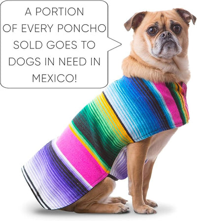 Dog Clothes - Handmade Dog Poncho from Authentic Mexican Blanket by Baja Ponchos (Pink, X-Large)