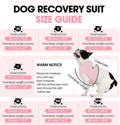 BRKURLEG Chest Recovery Suit for Dogs, Dog Chest Wound Cover, Breathable & Soft Pet Surgery Recovery Suit, Anti-Licking Wound Vest, Not for Spay/Neuter Surgeries, Pet Cone Alternative, Pink XXL