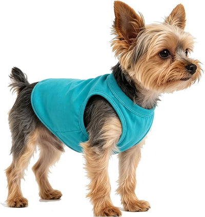 Teal Color Dog Outfit Pet Solid Color Clothes Rabbit Soft Apparel Bunny Cute Cat Kitten Costume for Small Animals (Neck Girth 10.24'')