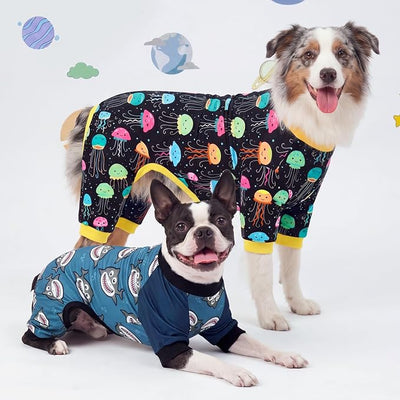 XPUDAC Dog Pajamas Clothes for Small Dogs Boy, Doggie Pjs Puppy Onesies Outfits Pet Clothes Christmas Pajamas, 4 Styles (Universe, XXXXX-Large)