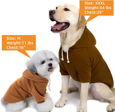 2-Pack Dog Hooded Sweaters & Jackets - Soft Dog Clothes Hoodie for Small/Medium/Large Dogs & Cats | All-Season Comfort & Fit, Stylish Pet Shirts Apparel & Accessories (Chocolate, Camel, X-Small)