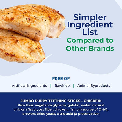 N-Bone Jumbo Puppy Teething Sticks Chicken Flavor Dog Treats, 7.28-oz Bag