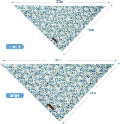 Blueberry Dog Bandana - Soft Blue Spring Summer Dog Neck Scarf, Cute Pet Bib for Puppy Kitten, Playful Photo Dogs Cats Prop for Daily Use Parties & Pet Photography S
