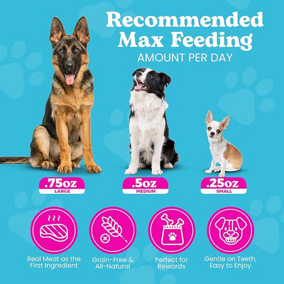Classic Wild Boar Bites, Soft Jerky Treats for Dogs, Grain-Free & All-Natural, Ideal for Training, Portioning, and High-Value Rewards for All Breeds & Ages - 3.5 Ounce Pouch