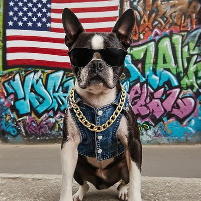 Cool Dog Jean Jacket Vest with D-Ring Blue Denim Dogs Outfits for Small Medium Dogs Cats Boy Male Dog Clothes Costume Dogggie Puppy Harness Coat for Frenchie Walking(Blue with D-Ring,S)