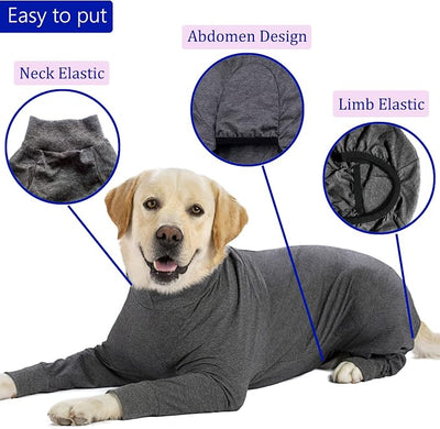kzrfojy Dog Recovery Suit for Dogs After Surgery Female Male Medium Large Dog Neuter Spay Onesie for Shedding Prevent Licking Surgical Wound Dog Cone Alternative Grey
