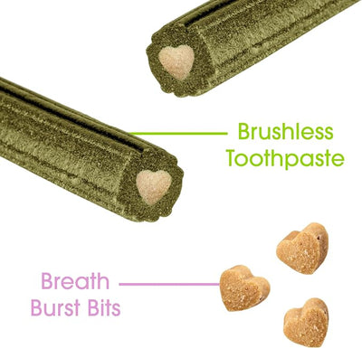 Ark Naturals Large Breed Brushless Toothpaste + Breath Bursts Bundle - Vet Formulated Dog Dental Chews for Large Breeds - Helps Reduce Plaque & Tartar, Polishes Teeth, and Freshens Breath