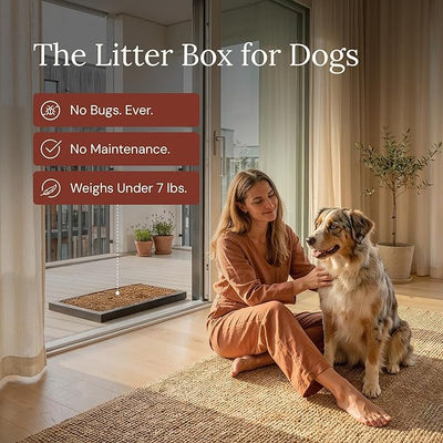 Bark Potty Litter Box for Dogs, Large Size - Long-Lasting Pee Pads for Dogs - Leak Resistant Bark Box Grass Potty Training Replacement - Easy Use Bark Patch - Disposable Indoor Dog Potty Litter Box