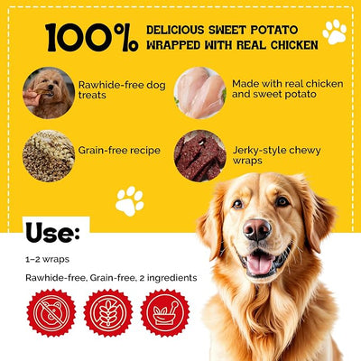 Beefeaters Dog Treats Sweet Potato Chews 12 oz Resealable Bag | Rawhide-Free Jerky Chews | Grain-Free Dog Treats, Gentle Chew | No Corn, Wheat or Gluten, Low Fat Training & High Protein Daily Treat