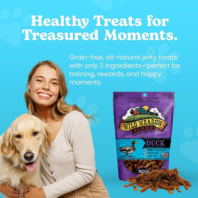 Classic Duck Minis, Soft Jerky Training Treats for Dogs, Grain-Free, All-Natural & Perfectly Sized for Training, High-Value Rewards in a Convenient 3.5 Ounce Pouch