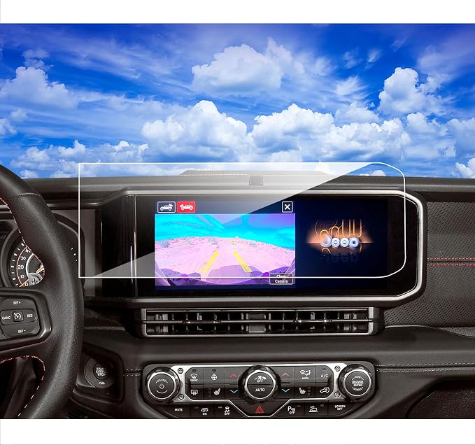 2025 2026 Jeep Wrangler Gladiator Screen Protector for 2024 2025 2026 Jeep Wrangler JL Gladiator 4xe Sport Rubicon X Sahara Willys Sport S 12.3Inch 2024 Wrangler Gladiator Accessories Tempered Glass 12.3''