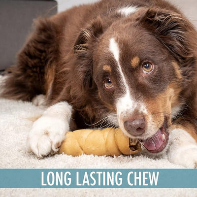 Wild Eats Water Buffalo Retriever Style Cheek Roll Dog Chews - 5 Pack (Long Lasting Chews, Treats, Bones for Aggressive Chewers & Large Dogs) Great Substitute Pig Ears Dogs