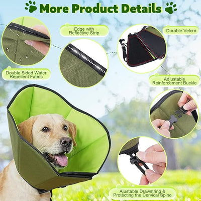 Soft Dog Cone After Surgery: Comfy Dog Cones Collar for Stop Licking Biting | Adjustable Elizabethan Collar alternative for Dogs fit for Small Medium Large Dogs Anti-scratch waterproof