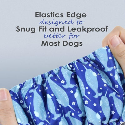 wegreeco Washable Male Dog Belly Band (Stylish Pattern)- Pack of 3 - Washable Male Dog Belly Wrap, Dog Diapers Male (Whale, XS)