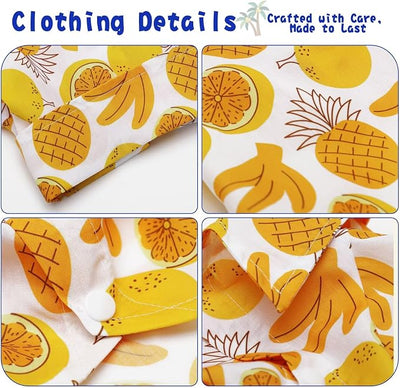 Hawaiian Dog Shirt – Lightweight and Breathable Summer T-Shirt with Tropical Prints, Fun Beach Outfit for Small, Medium, and Large Dogs, Perfect for Hot Days and Outdoor Vacation.Fruit 4XL