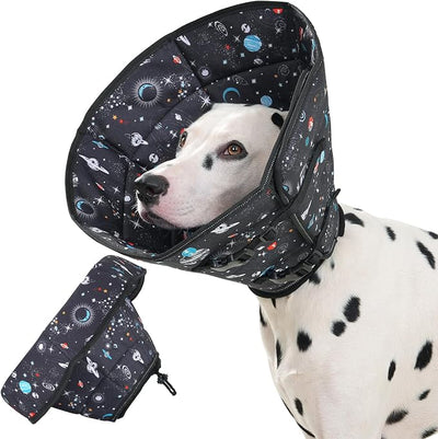 Avont Dog Cone Alternative, Adjustable Soft Comfy Foldable E Cones for Medium Large Dogs After Surgery, Escape-Proof Elizabethan Collar for Surgical Wound Recovery Stop Licking -Star(XL)