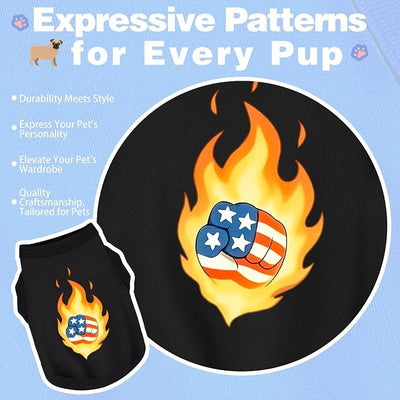 Discover Cozy Cotton Canine Wear: Soft, Lightweight, and Breathable Dog Shirt Vest, Keeping Your Furry Friend Warm and Comfy! Fist Flag 2XL