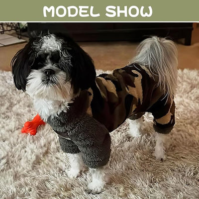 Sebaoyu Plaid Turtleneck Dog Pajamas for Small Dogs, Fleece Sweater, Winter Cute Tiny Clothes Outfit Puppy Pajamas Pet Jumpsuits Cat Clothing (Medium, Camouflage Green)