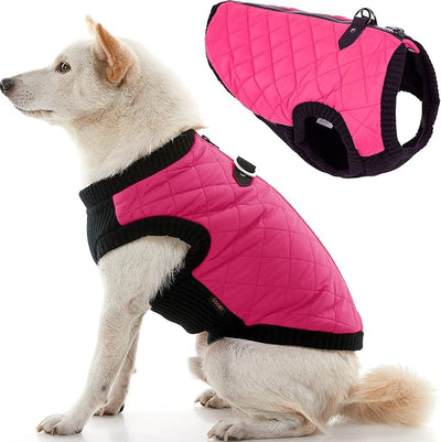Gooby Fashion Vest Dog Jacket - Pink, X-Small - Warm Zip Up Bomber Vest with Dual D Ring Leash - Winter Water Resistant Small Dog Sweater